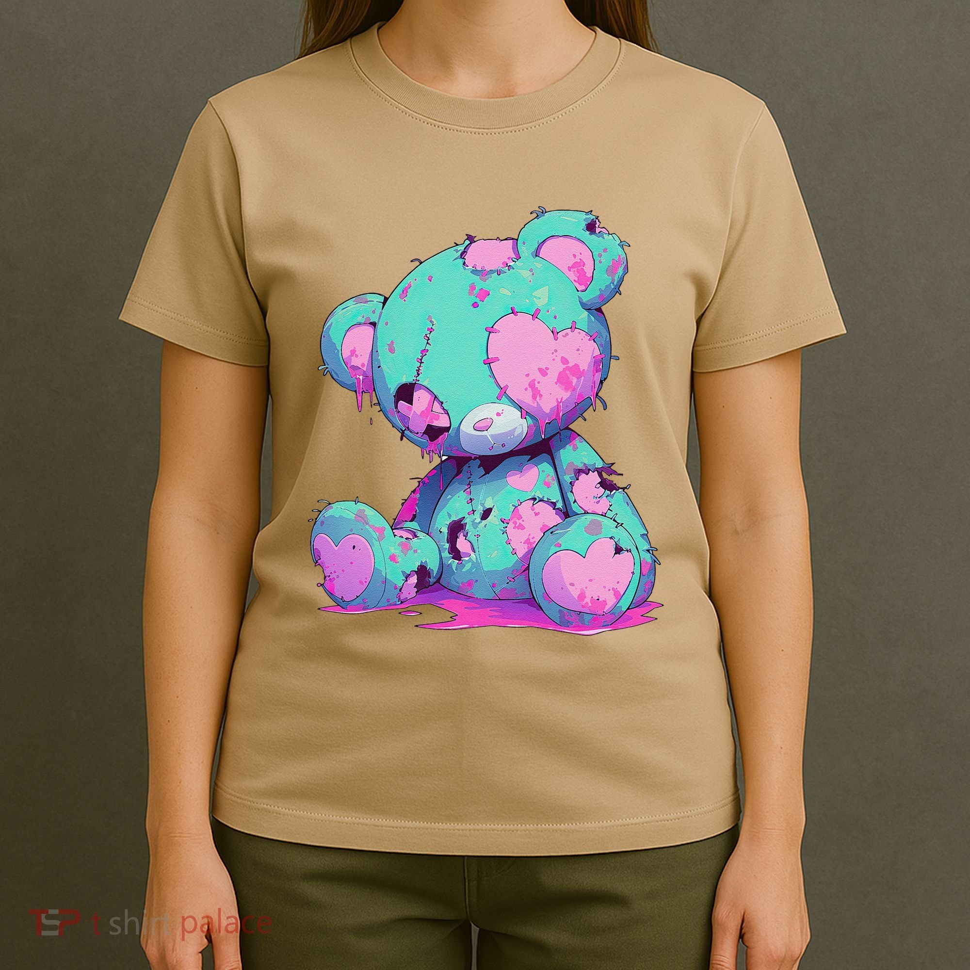 Kawaii Pastel Goth Creepy Cute Witchy Zombie Teddy Bear T-Shirt