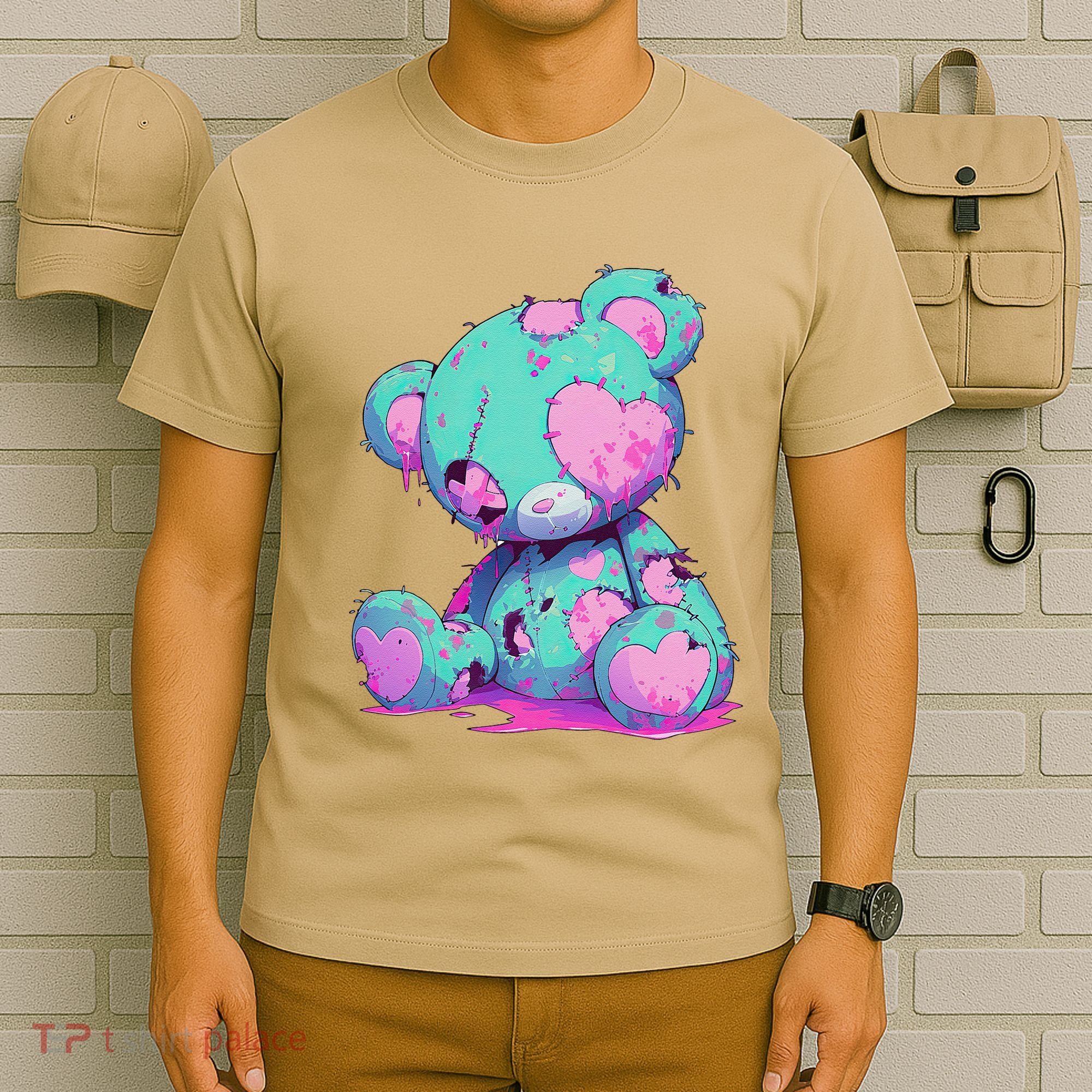 Kawaii Pastel Goth Creepy Cute Witchy Zombie Teddy Bear T-Shirt