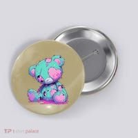 Kawaii Pastel Goth Creepy Cute Witchy Zombie Teddy Bear Button thumb 0