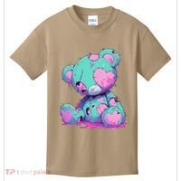 Kawaii Pastel Goth Creepy Cute Witchy Zombie Teddy Bear Kids T-Shirt thumb 0