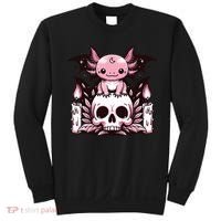 Kawaii Pastel Goth Cute Creepy Axolotl Bat Skeleton Sweatshirt thumb 0