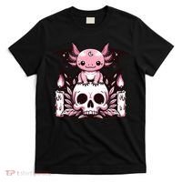 Kawaii Pastel Goth Cute Creepy Axolotl Bat Skeleton T-Shirt thumb 0