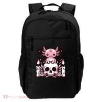 Kawaii Pastel Goth Cute Creepy Axolotl Bat Skeleton Backpack thumb 0