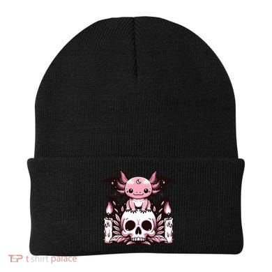 Kawaii Pastel Goth Cute Creepy Axolotl Bat Skeleton Beanie