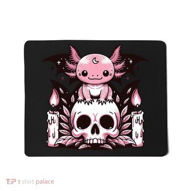 Kawaii Pastel Goth Cute Creepy Axolotl Bat Skeleton Mousepad