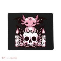 Kawaii Pastel Goth Cute Creepy Axolotl Bat Skeleton Mousepad thumb 0