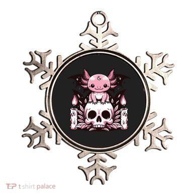 Kawaii Pastel Goth Cute Creepy Axolotl Bat Skeleton Ornament
