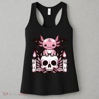 Kawaii Pastel Goth Cute Creepy Axolotl Bat Skeleton Women's Tank Top thumb 3
