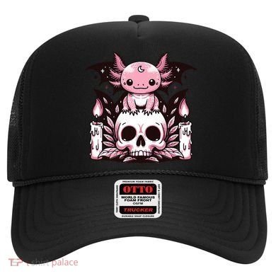 Kawaii Pastel Goth Cute Creepy Axolotl Bat Skeleton Hat