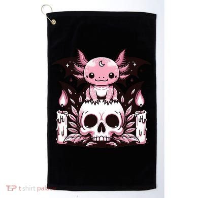 Kawaii Pastel Goth Cute Creepy Axolotl Bat Skeleton Golf Towel