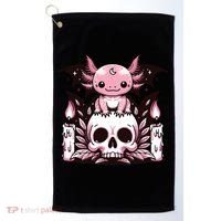 Kawaii Pastel Goth Cute Creepy Axolotl Bat Skeleton Golf Towel thumb 0