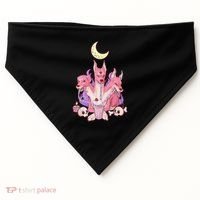 Kawaii Pastel Goth Strawberry Cerberus Creepy 3 Headed Dog  USA-Made Doggie Bandana thumb 0