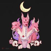 Kawaii Pastel Goth Strawberry Cerberus Creepy 3 Headed Dog  Long Sleeve Shirt thumb 2
