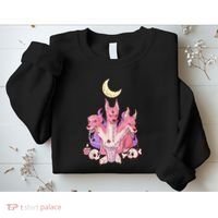 Kawaii Pastel Goth Strawberry Cerberus Creepy 3 Headed Dog  Sweatshirt thumb 2