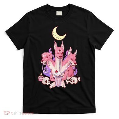 Kawaii Pastel Goth Strawberry Cerberus Creepy 3 Headed Dog  T-Shirt