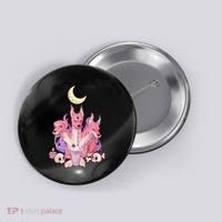 Kawaii Pastel Goth Strawberry Cerberus Creepy 3 Headed Dog  Button thumb 0