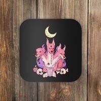 Kawaii Pastel Goth Strawberry Cerberus Creepy 3 Headed Dog  Coaster thumb 0