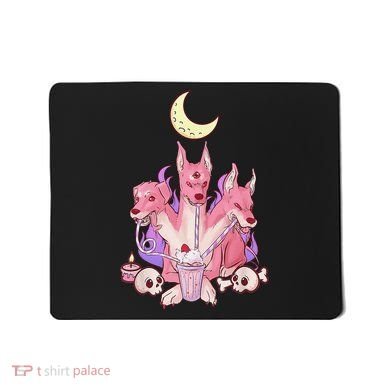 Kawaii Pastel Goth Strawberry Cerberus Creepy 3 Headed Dog  Mousepad