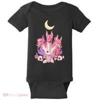 Kawaii Pastel Goth Strawberry Cerberus Creepy 3 Headed Dog  Baby Bodysuit thumb 0