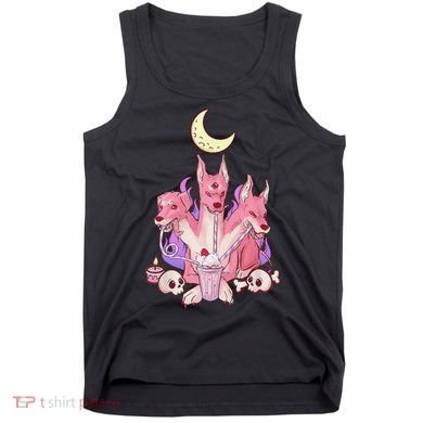 Kawaii Pastel Goth Strawberry Cerberus Creepy 3 Headed Dog  Tank Top