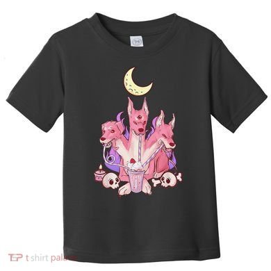 Kawaii Pastel Goth Strawberry Cerberus Creepy 3 Headed Dog  Toddler T-Shirt