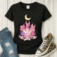 Kawaii Pastel Goth Strawberry Cerberus Creepy 3 Headed Dog  Women's T-Shirt thumb 3