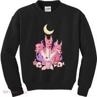 Kawaii Pastel Goth Strawberry Cerberus Creepy 3 Headed Dog  Kids Sweatshirt thumb 0