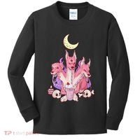 Kawaii Pastel Goth Strawberry Cerberus Creepy 3 Headed Dog  Kids Long Sleeve Shirt thumb 0