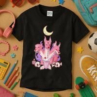 Kawaii Pastel Goth Strawberry Cerberus Creepy 3 Headed Dog  Kids T-Shirt thumb 3