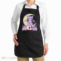Kawaii Pastel Goth Cute Creepy Witchy Cat And Skull Anime Nu Apron thumb 2
