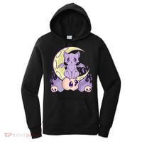 Kawaii Pastel Goth Cute Creepy Witchy Cat And Skull Anime Nu Women's Hoodie thumb 0