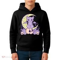 Kawaii Pastel Goth Cute Creepy Witchy Cat And Skull Anime Nu Kids Hoodie thumb 4