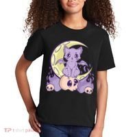 Kawaii Pastel Goth Cute Creepy Witchy Cat And Skull Anime Nu Kids T-Shirt thumb 2