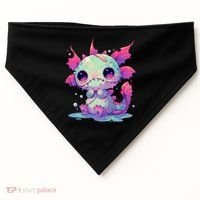 Kawaii Pastel Goth Creepy Cute Zombie Axolotl USA-Made Doggie Bandana thumb 0