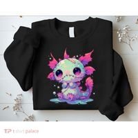 Kawaii Pastel Goth Creepy Cute Zombie Axolotl Sweatshirt thumb 2