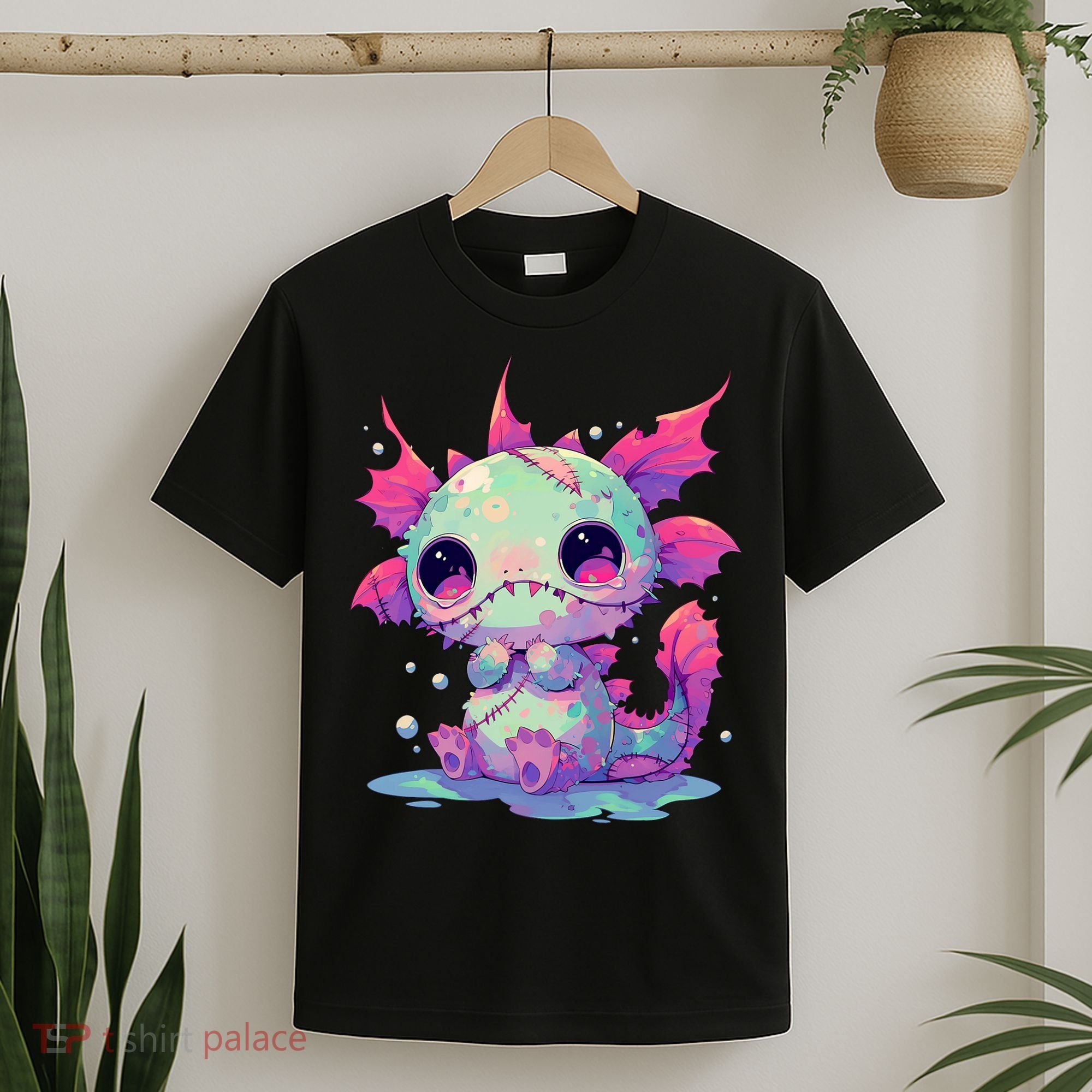 Kawaii Pastel Goth Creepy Cute Zombie Axolotl T-Shirt