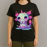 Kawaii Pastel Goth Creepy Cute Zombie Axolotl T-Shirt thumb 4