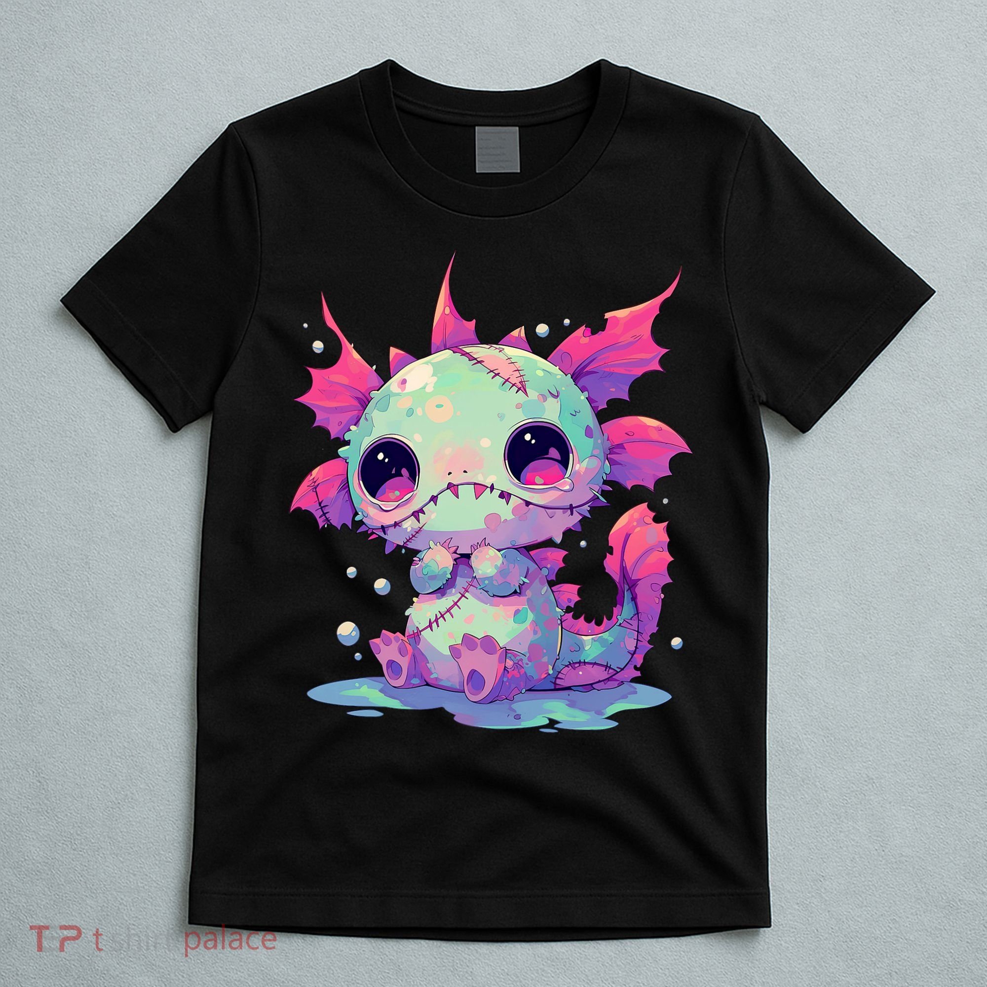 Kawaii Pastel Goth Creepy Cute Zombie Axolotl T-Shirt