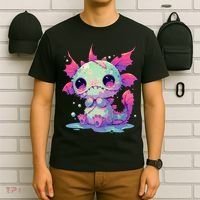 Kawaii Pastel Goth Creepy Cute Zombie Axolotl T-Shirt thumb 6