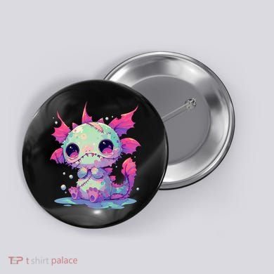 Kawaii Pastel Goth Creepy Cute Zombie Axolotl Button