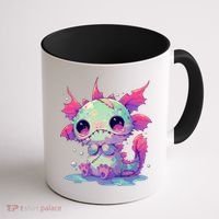 Kawaii Pastel Goth Creepy Cute Zombie Axolotl Coffee Mug thumb 1
