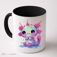 Kawaii Pastel Goth Creepy Cute Zombie Axolotl Coffee Mug thumb 0