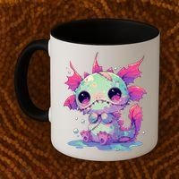 Kawaii Pastel Goth Creepy Cute Zombie Axolotl Coffee Mug thumb 2