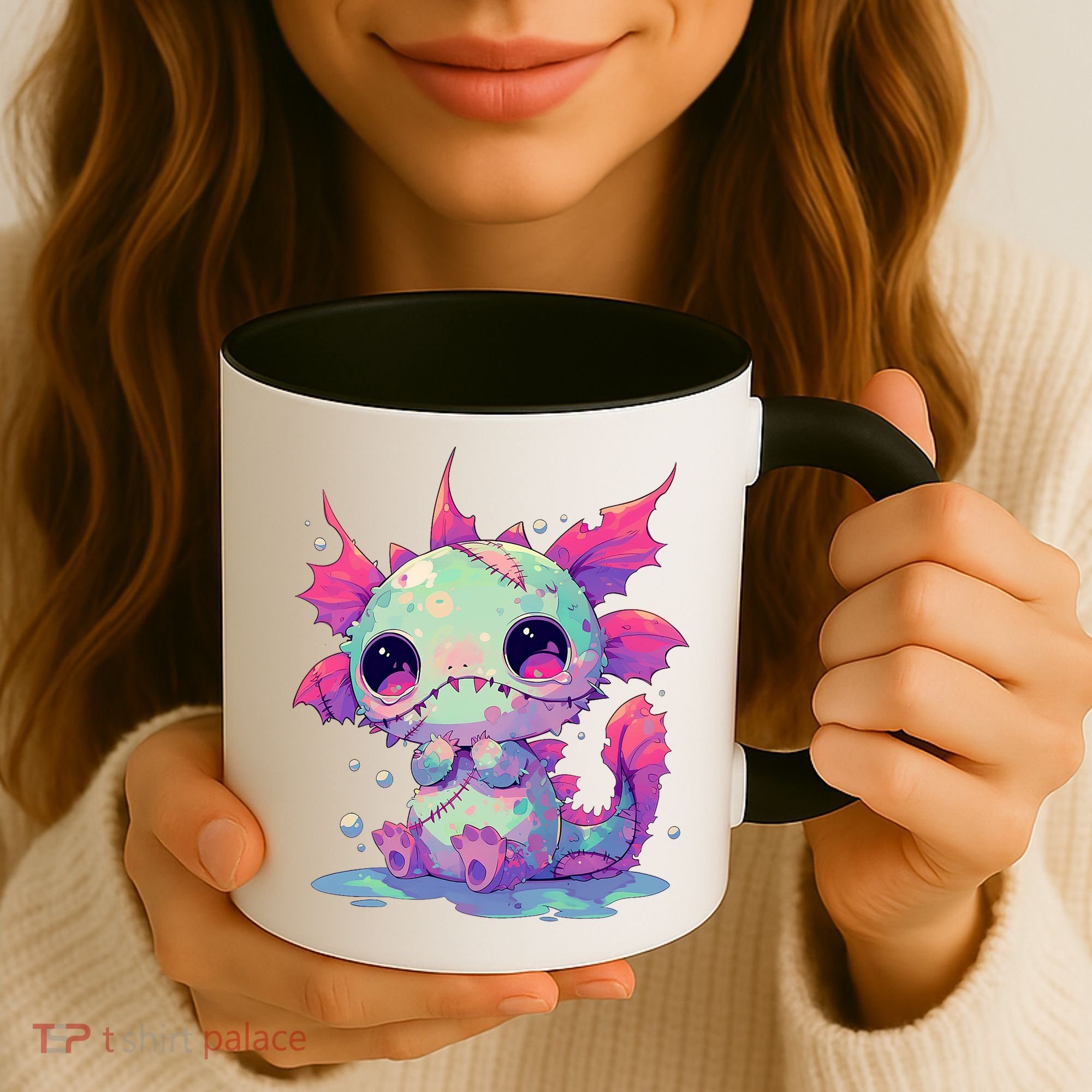 Kawaii Pastel Goth Creepy Cute Zombie Axolotl Coffee Mug