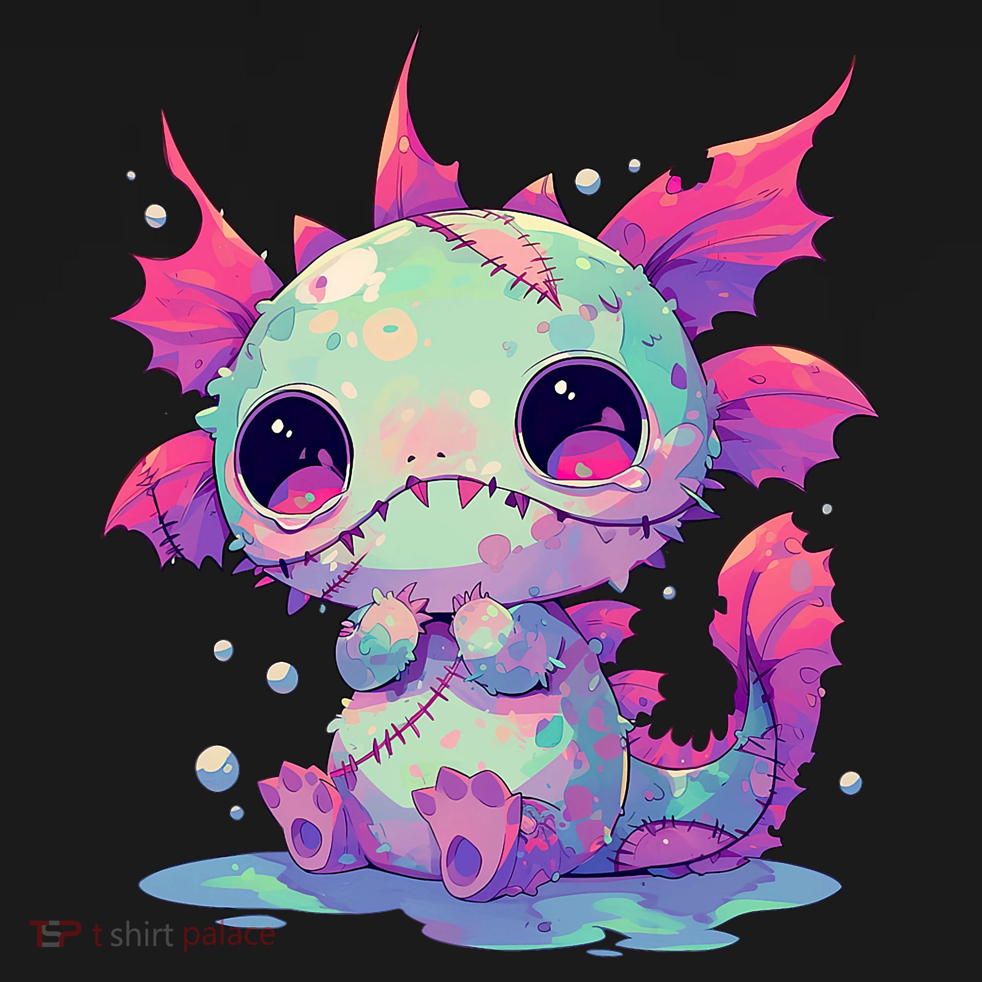 Kawaii Pastel Goth Creepy Cute Zombie Axolotl Women's Hoodie