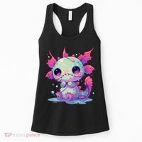 Kawaii Pastel Goth Creepy Cute Zombie Axolotl Women's Tank Top thumb 0