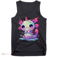 Kawaii Pastel Goth Creepy Cute Zombie Axolotl Tank Top thumb 0