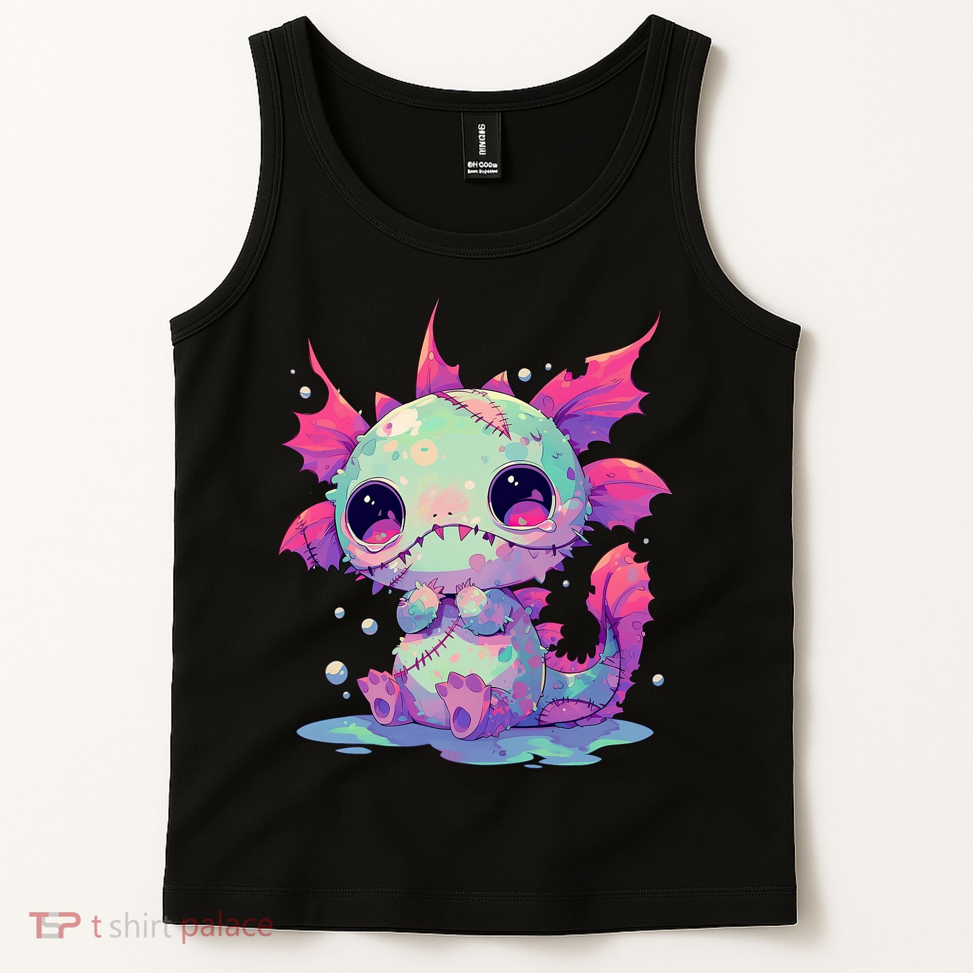 Kawaii Pastel Goth Creepy Cute Zombie Axolotl Tank Top
