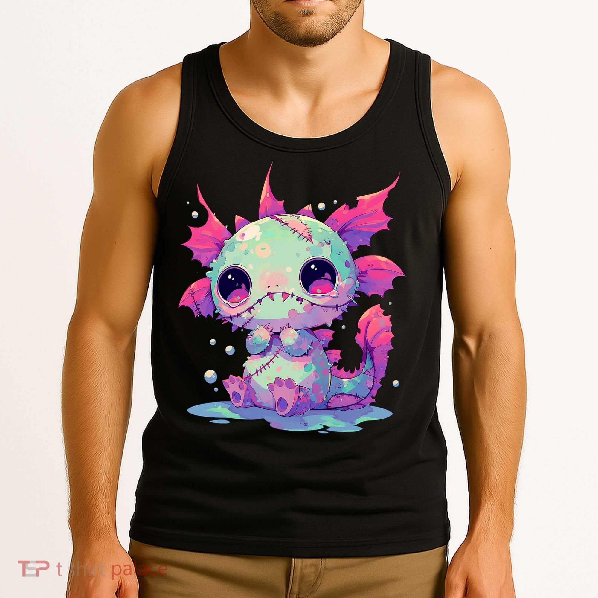Kawaii Pastel Goth Creepy Cute Zombie Axolotl Tank Top