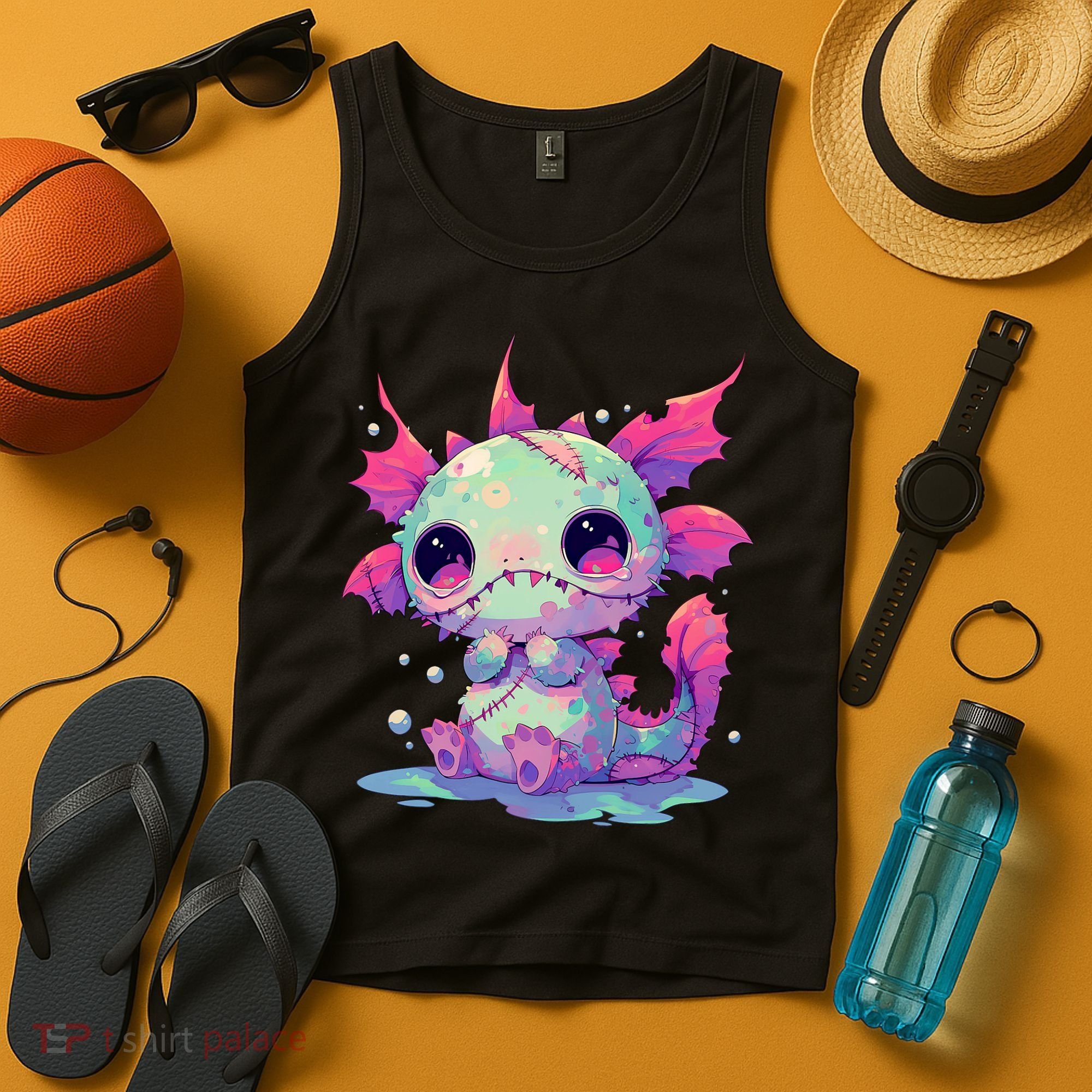 Kawaii Pastel Goth Creepy Cute Zombie Axolotl Tank Top